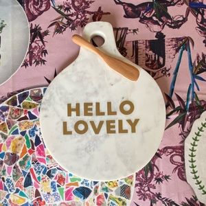 Anthropologie Hello Lovely Cheeseboard, Marble New